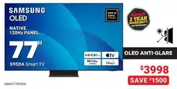 Visions Electronics SAMSUNG 77 OLED ANTI-GLARE S95DA Smart TV offer