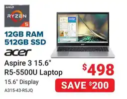 Visions Electronics Aspire 3 15.6 R5-5500U Laptop offer