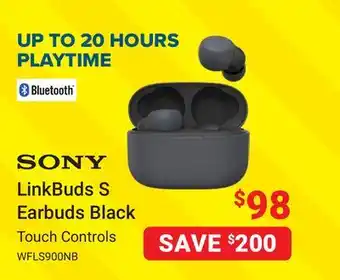 Visions Electronics Sony LinkBuds S Earbuds Black offer