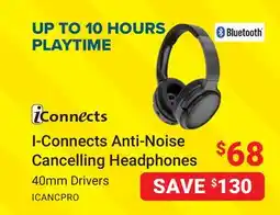 Visions Electronics I-Connects Anti-Noise Cancelling Headphones offer