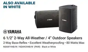 Visions Electronics YAMAHA 6 1/2 2-Way All-Weather Outdoor Speakers offer