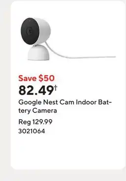 Staples Google Nest Cam Indoor Battery Camera offer