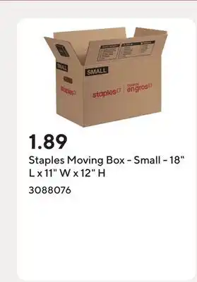 Staples Staples Moving Box - Small - 18 L x 11 W x 12 H offer