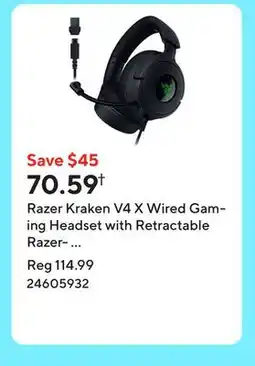 Staples Razer Kraken V4 X Wired Gaming Headset with Retractable Razer- HyperClear Cardioid M offer
