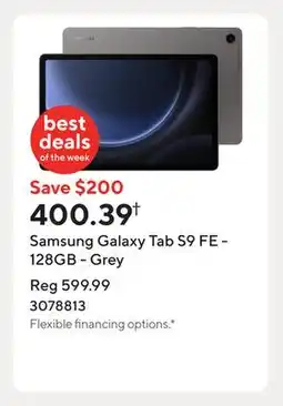 Staples Samsung Galaxy Tab S9 FE - 128GB - Grey offer