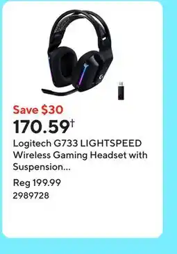Staples Logitech G733 LIGHTSPEED Wireless Gaming Headset with Suspension Headband offer
