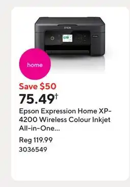 Staples Epson Expression Home XP-4200 Wireless Colour Inkjet All-in-One Printer offer