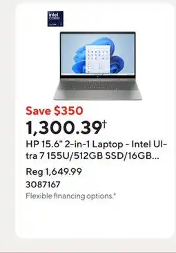 Staples HP 15.6 2-in-1 Laptop - Intel Ultra 7 155U/512GB SSD/16GB RAM/Touchscreen/Windows 11 Home offer