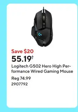 Staples Logitech G502 Hero High Performance Wired Gaming Mouse offer
