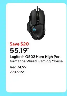 Staples Logitech G502 Hero High Performance Wired Gaming Mouse offer