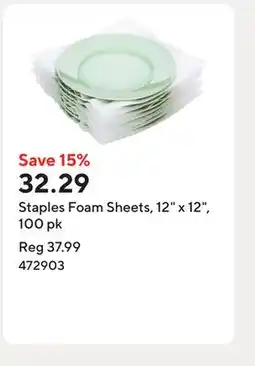 Staples Staples Foam Sheets, 12 x 12, 100 pk offer