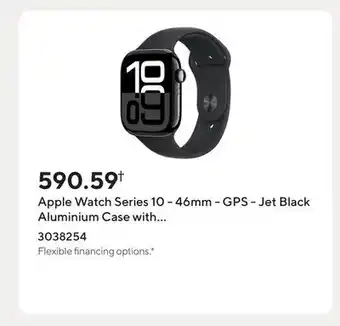 Staples Apple Watch Series 10 - 46mm - GPS - Jet Black Aluminium Case with Black Sport Band offer