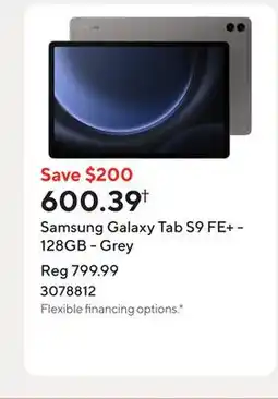 Staples Samsung Galaxy Tab S9 FE+ - 128GB - Grey offer
