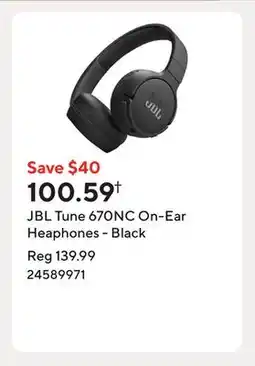 Staples JBL Tune 670NC On-Ear Heaphones - Black offer