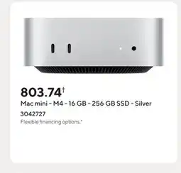 Staples Mac mini - M4 - 16 GB - 256 GB SSD - Silver offer