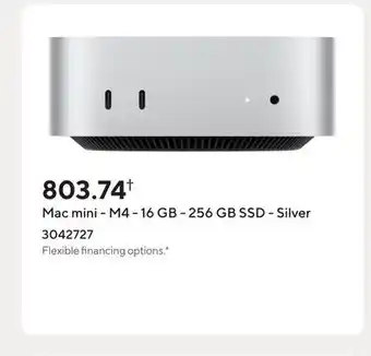 Staples Mac mini - M4 - 16 GB - 256 GB SSD - Silver offer