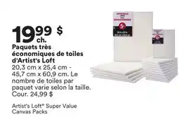Michaels Paquets très économiques de toiles d'Artist's Loft offer