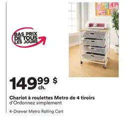 Michaels Chariot à roulettes Metro de 4 tiroirs d'Ordonnez simplement offer