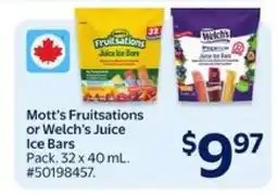 Walmart Mott's Fruitsations or Welch's Juice Ice Bars offer