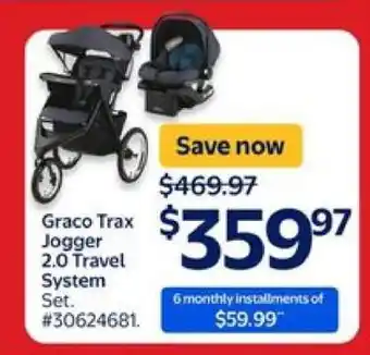 Walmart Graco Trax Jogger 2.0 Travel System Set offer