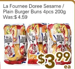 Ample Food Market La Fournee Doree Sesame/Plain Burger Buns offer
