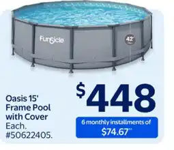 Walmart Oasis 15' Frame Pool With Cover offer