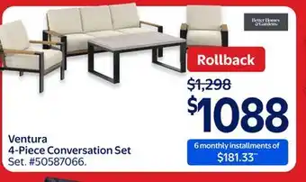 Walmart Ventura 4-Piece Conversation Set offer