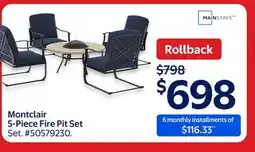 Walmart Montclair 5-Piece Fire Pit Set offer