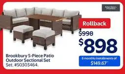 Walmart Brookbury 5-Piece Patio Outdoor Section Set offer