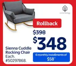 Walmart Sienna Cuddle Rocking Chair offer