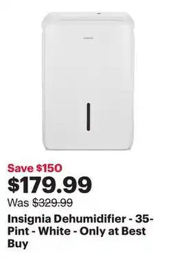 Best Buy Insignia Dehumidifier - 35-Pint - White - Only at Best Buy offer