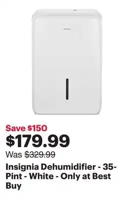 Best Buy Insignia Dehumidifier - 35-Pint - White - Only at Best Buy offer
