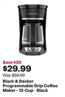 Best Buy Black & Decker Programmable Drip Coffee Maker - 12-Cup - Black offer