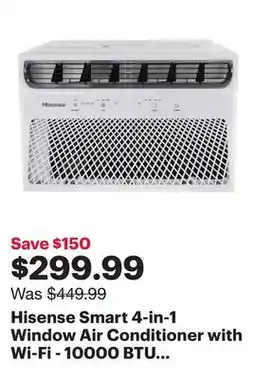 Best Buy Hisense Smart 4-in-1 Window Air Conditioner with Wi-Fi - 10000 BTU - White offer