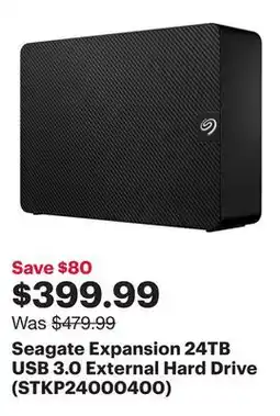 Best Buy Seagate Expansion 24TB USB 3.0 External Hard Drive (STKP24000400) offer