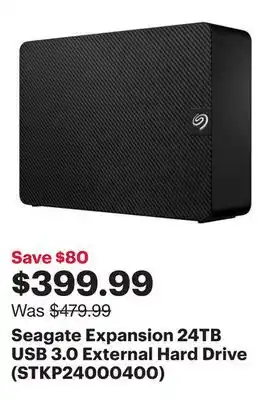 Best Buy Seagate Expansion 24TB USB 3.0 External Hard Drive (STKP24000400) offer