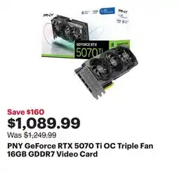 Best Buy PNY GeForce RTX 5070 Ti OC Triple Fan 16GB GDDR7 Video Card offer