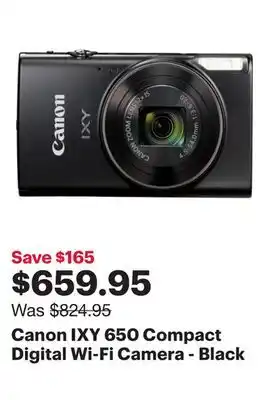 Best Buy Canon IXY 650 Compact Digital Wi-Fi Camera - Black offer