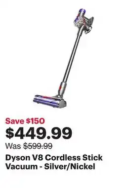 Best Buy Dyson V8 Cordless Stick Vacuum - Silver/Nickel offer