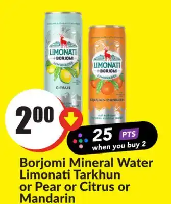 FreshCo Borjomi Mineral Water Limonati Tarkhun or Pear or Citrus or Mandarin offer