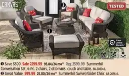 Canadian Tire Canvas Summerhill Conversation Set, 6-Pc. 2 chairs, 2 ottomans, couch and table offer