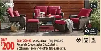 Canadian Tire CANVAS Rosedale Conversation Set offer