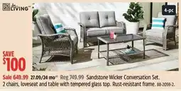 Canadian Tire LIVING Sandstone Wicker Conversation Set offer