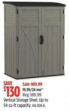 Canadian Tire Vertical Storage Shed offer