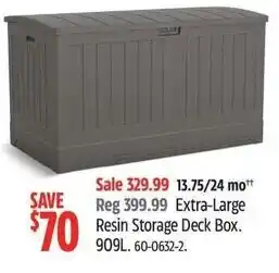 Canadian Tire Extra-Large Resin Storage Deck Box offer