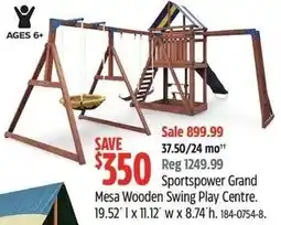 Canadian Tire Sportspower Grand Mesa Wooden Swing Play Centre offer