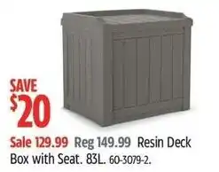 Canadian Tire Resin Deck Box with Seat offer