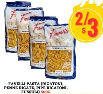 Al-Salam Supermarket Favelli pasta (rigatoni, penne rigate, pipe rigatoni, fussuli) offer