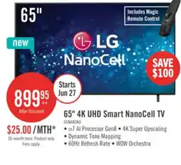 The Brick LG 65 NanoCell AI NANO80 4K Smart TV (65NANO80AUA.ACC) offer