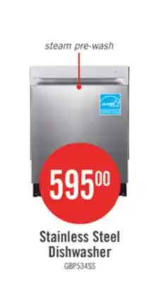 The Brick GE 24 52 dBA Built-In Top-Control Dishwasher with Steam Pre-Wash - Stainless - GBP534SSPSS offer